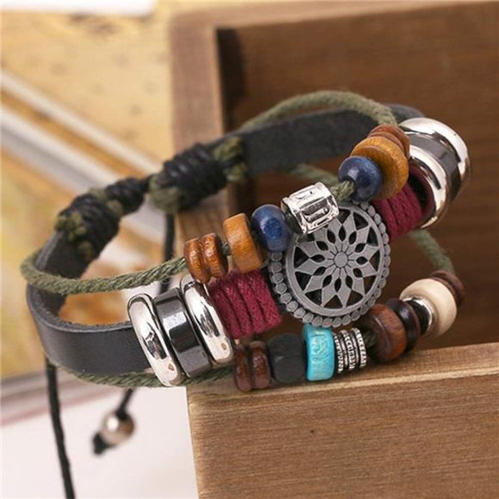 Bohemia Wind Beaded Multilayer Hand Woven Bracelet Leather - Picture 6 of 6
